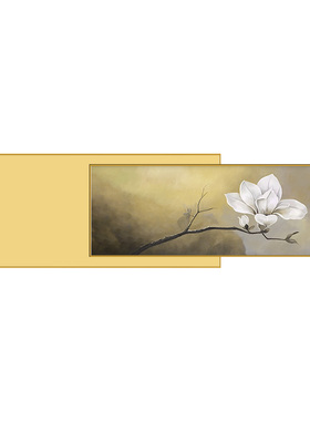 手绘油画书房卧室床头横版玉兰花