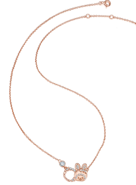 生日礼物蒙奇奇纯银项链