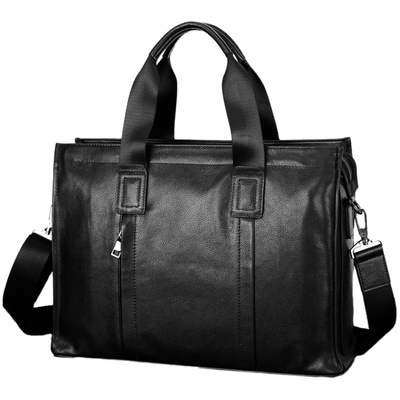 冷兽休闲风公文软牛皮潮牌男包