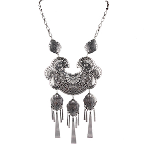 新款正品云南民族风长项链项圈毛衣链饰品电镀苗银项饰