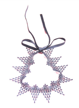 choker防过敏系带蕾丝黑白色项圈