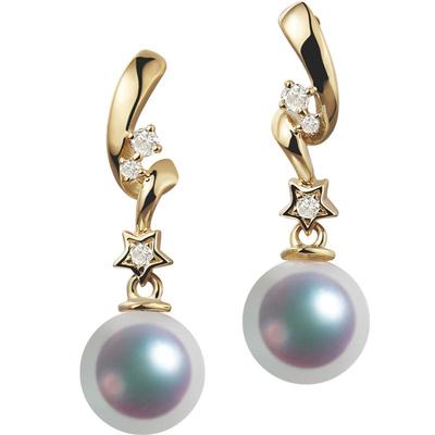 HIVENGI日本天然珍珠耳钉18K金