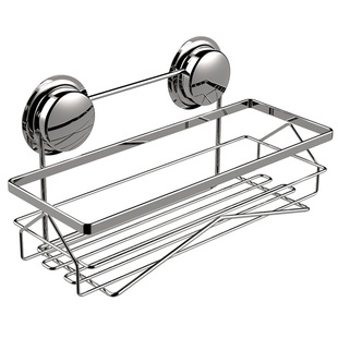 嘉宝吸盘式置物架浴室架子壁挂卫生间厨房不锈钢高护栏收纳架角架