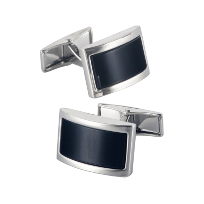 帅朗长方形黑色宝石简约送礼袖扣