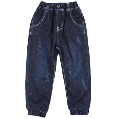 冬季中大童男孩春秋弹力加厚裤子