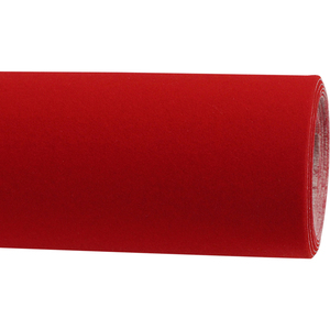 背胶绒布料 加厚中国红色不干胶植绒布 带胶自粘展柜台画报板无纺