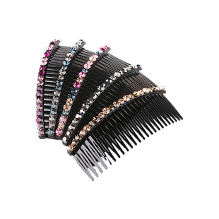 刘海女发梳插夹水钻梳卡头饰插梳大号韩国发夹梳子式发卡防滑发饰