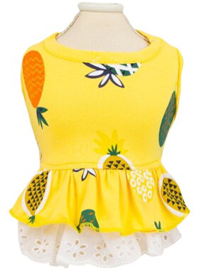 秋装菠萝裙子公主风可爱狗狗衣服
