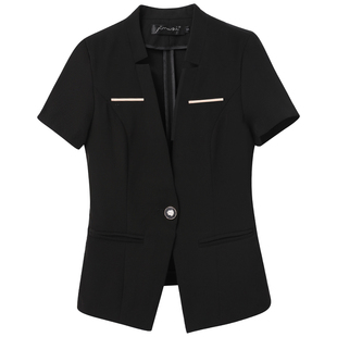夏季西装外套女薄款短袖职业装女装气质酒店工作服西服前台工作装