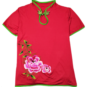 新款广场舞服装立领绣花复古盘扣舞蹈服女秧歌服跳舞表演服练习服