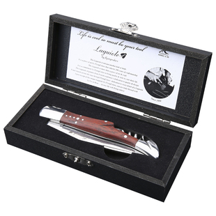 Laguiole折叠酒刀红酒开瓶器葡萄酒起子高档木柄折刀不锈钢加厚