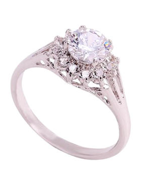 意大利风格群镶钻戒指女花型新娘