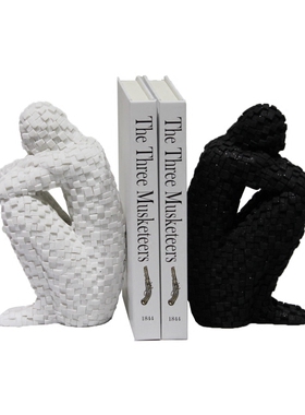 书房黑色砂岩人物思考者桌面摆件