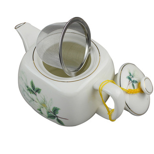 茶壶陶瓷茶具套装玻璃紫砂日式铁红花茶过滤网嘴方形壶包邮400ML