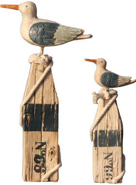 酒吧咖啡店海鸥海鸟树脂摆件复古