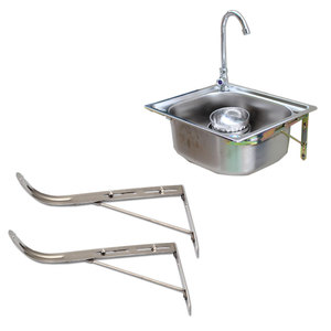 厨房不锈钢水槽支架洗菜盆单槽加厚固定架子水池挂墙配件落地支架