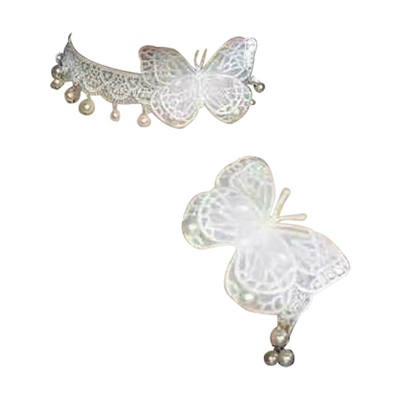 白色蕾丝蝴蝶结超仙脖子饰品