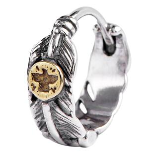 男士耳环潮男痞帅羽毛耳钉男复古耳扣高级感925纯银耳圈耳饰单只