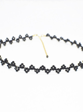 黑白红绿金蓝尖晶砂石女串手链