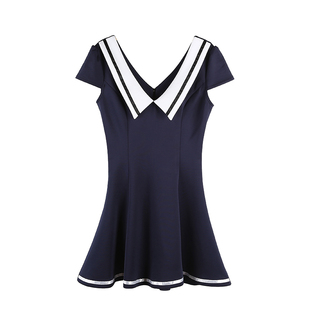 夜店连衣裙女新款V领性感修身裙桑拿足浴技师服KTV会所酒吧工作服