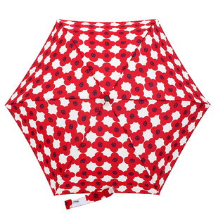 正品日本WPC山茶花五折超轻迷你防晒晴雨伞扁头雨伞Wpc.小红花