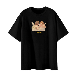 【OAKAO官方店】佩恩天使印花基础短袖TEE恤潮牌INS超火男女同款