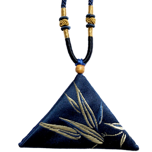 三角形竹护身平安符袋空福袋小布袋锦囊红蓝绿色宝宝胎毛发端午节