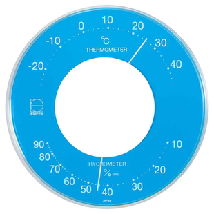 EMPEX 透明方款日本制造进口湿度计高精准度室内家用壁挂式温度计