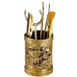 两用纯铜茶夹洗杯子夹茶叉茶镊子普洱刀铜壶六君子 茶具配件 茶针