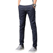 gomoku春季青年男高弹力纯色牛仔裤1