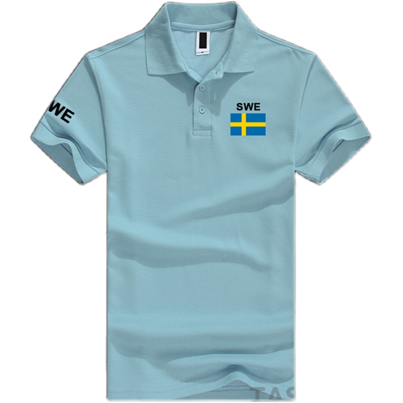 瑞典王國Sweden男女休閑翻領(lǐng)Polo衫民族國家運(yùn)動(dòng)短袖T恤夏設(shè) 無界