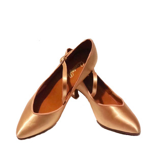 香港焦点舞鞋新品斜带摩登鞋舒适不磨脚专业比赛表演标准舞鞋中跟