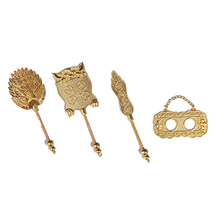 七爷八爷配饰配件黑白无常大二爷伯手持法器纯手工制合金配件摆件