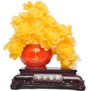 牡丹花摆件新房客厅电视柜玄关酒柜办公桌装饰品乔迁新居工艺礼品