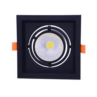 豆胆灯led单头斗胆灯方通嵌入式网格吊顶方形射灯黑色格栅灯led灯