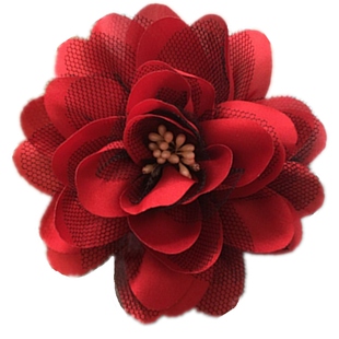 布艺新款灰色现货大朵山茶花胸花 配饰胸针别针 多戴法可做头花