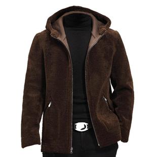 断码清仓皮毛一体男连帽皮草夹克羊羔毛大衣短款皮衣羊剪绒外套潮