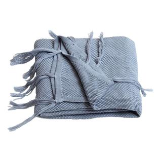 简约纯色民宿休闲毯子全棉针织流苏毯做旧沙发床盖毯床尾装饰搭巾