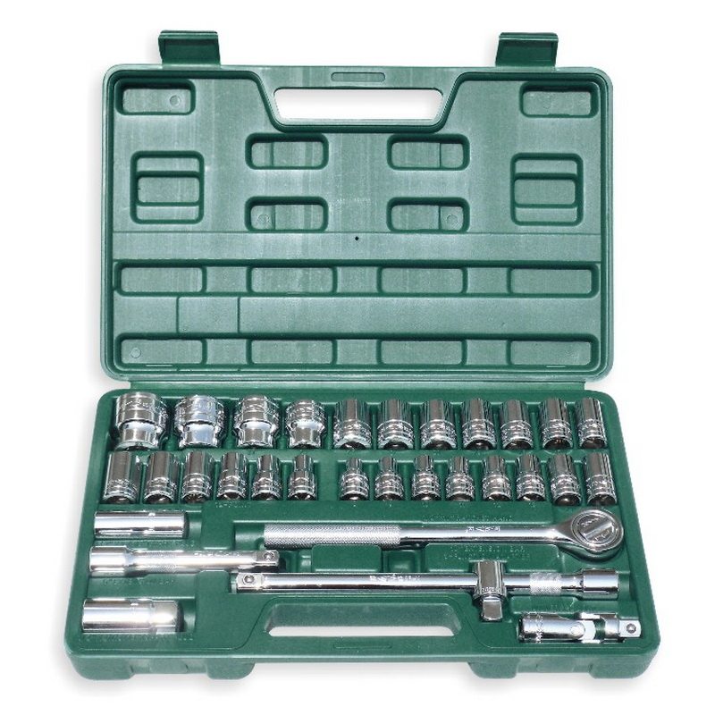 胜达 32件套筒工具套装 机修五金汽修 6角型套筒组合工具箱 包邮
