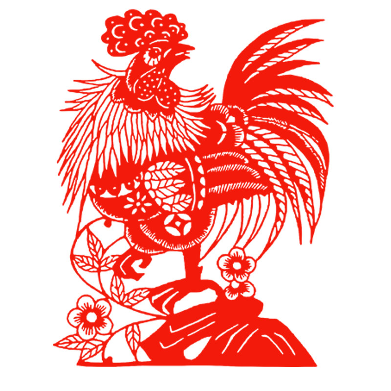 中国田园金鸡报晓墙贴客厅