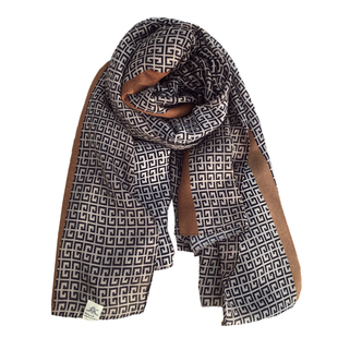 小溜家2026春季韩版百搭气质纱巾丝巾拼色迷宫格子棉麻围巾披肩女
