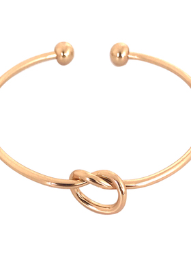 铜手镯简约清新爱心打结女学生