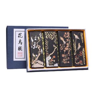 安徽歙县老胡开文集锦徽墨花鸟图松烟书法绘画墨条墨锭块礼品四两徽墨仿古套装墨送礼佳品馈赠亲友宜书宜画