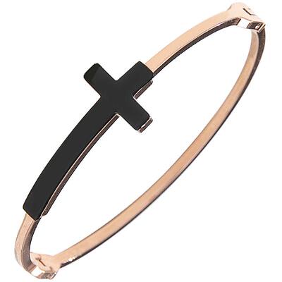 罗马十字架不褪色运动风太钢手镯