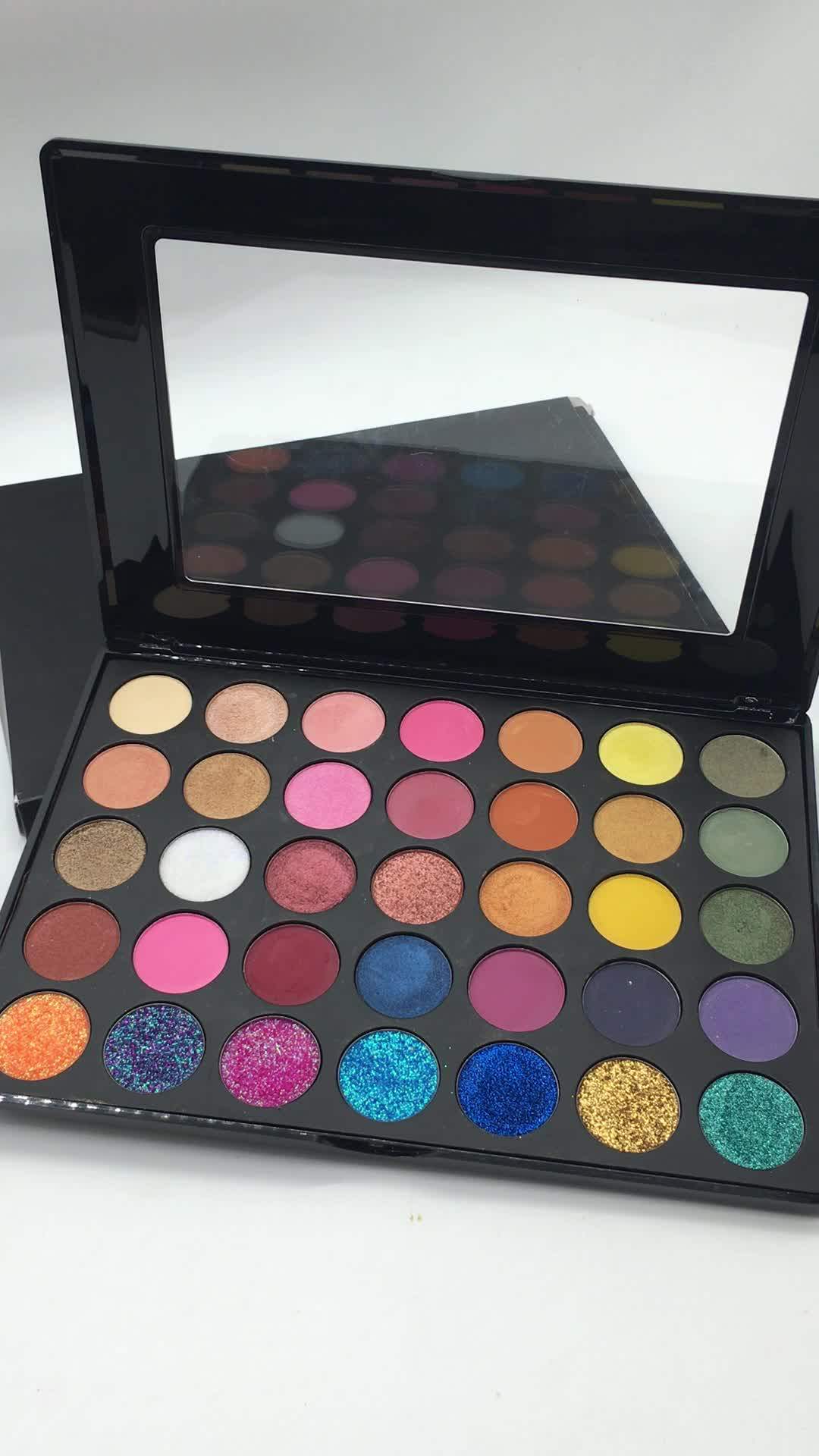 Your Brand Name On 35 Color Clear Lid Glitter Eyeshadow Palette Buy