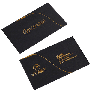 名片定制高档黑卡烫金名片制作创意加厚烫金凹凸特种纸设计印刷定制黑卡500g高档订做创意高档双面印刷