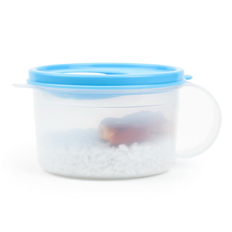 特百惠 460ML微波水晶汤碗带手柄 微波炉饭盒便当盒密封防漏保鲜