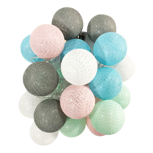 线编彩球灯帐篷 泰国棉球灯串 2米10球LED浪漫彩灯圆球装饰灯包