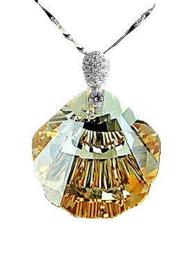 爱情贝壳水晶锁骨链饰品吊坠