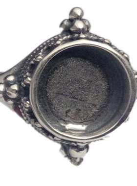 925银复古风藏式上下正圆戒指托